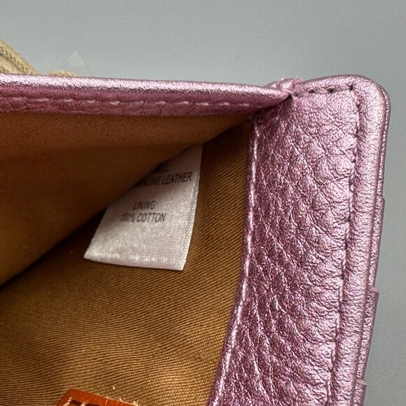 HOBO Pink Metallic Euro Slide Card Case ID Passport Holder - Picture 12 of 14